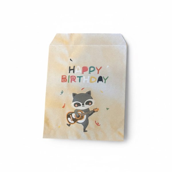 Mitbringseltüte Happy Birthday Waschbär