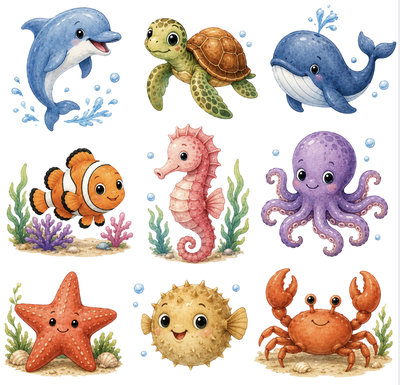 Sticker Meerestiere