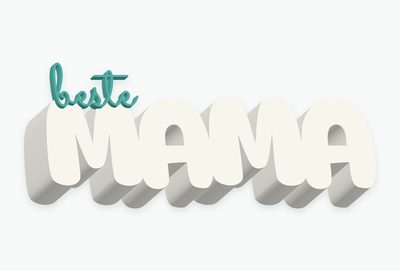 Schriftzug Beste Mama, Blockschrift creme, Schreibschrift mint