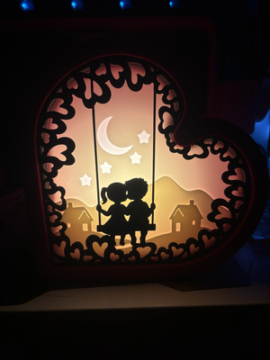 Silhouetten Lampe Herz