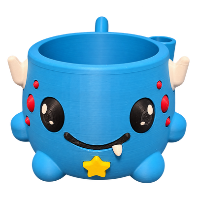 Blauer Monster-Eisbecherhalter – Vorderansicht
