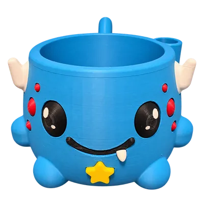 Blauer Monster-Eisbecherhalter – Vorderansicht