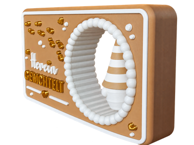 Seitenansicht mit weißem Ring und Mini-Wichtel